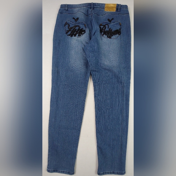Vintage Y2K Apple Bottoms Jeans Womens 16W Blue Patch Pockets Style AHJ2175Z - Picture 1 of 16